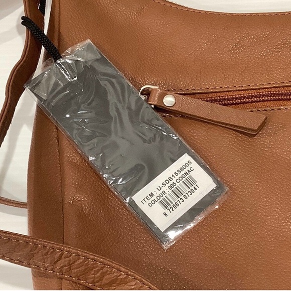 Genicci Leather Womens Convertible Backpack Tote Purse Bag Brown Cognac NEW - Picture 8 of 9